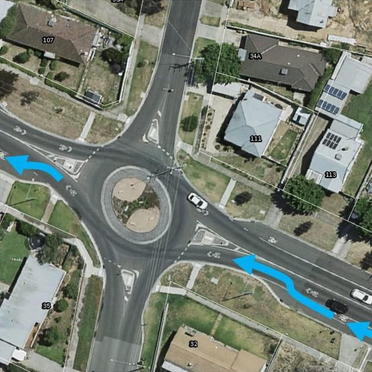Riding safety suggestion for roundabouts