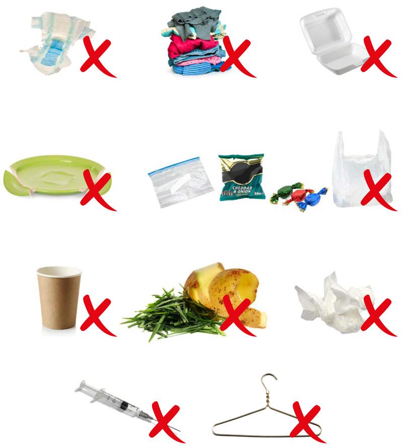 Don’t put these things into household recycling bins. Long text version linked above.
