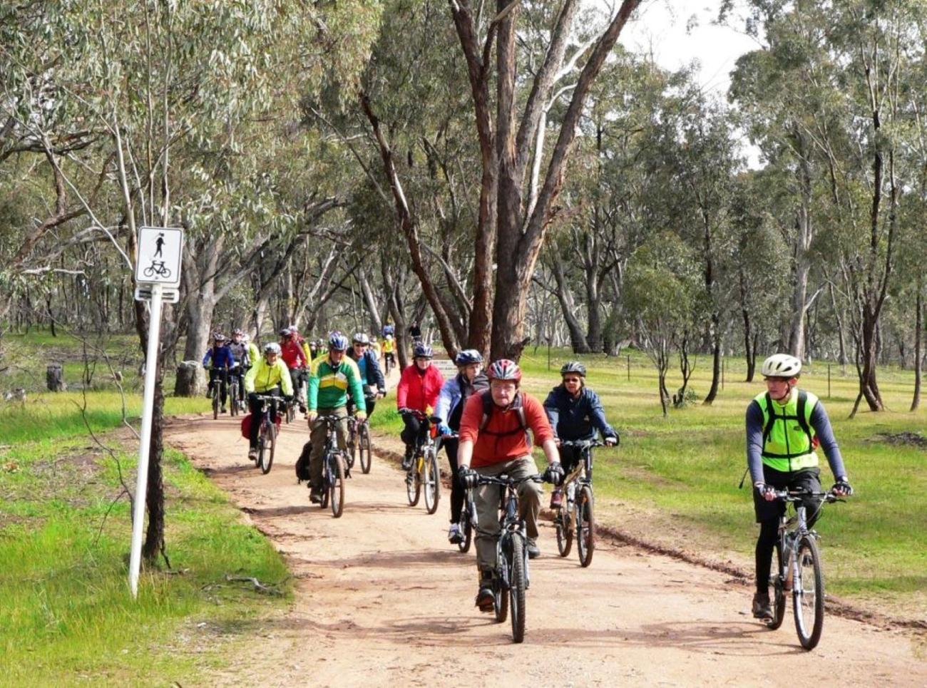Group of Cyclists on O'Keef Rail Trail