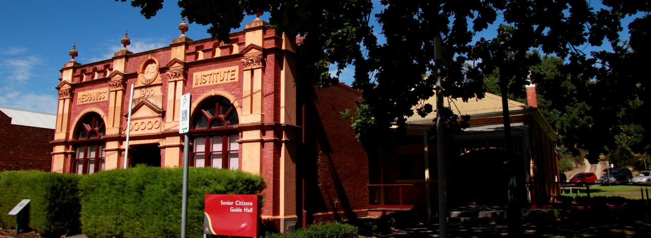 The Heathcote Senior Citizens and Scout Hall is a traditional brick facade building, located along High St in Heathcote.