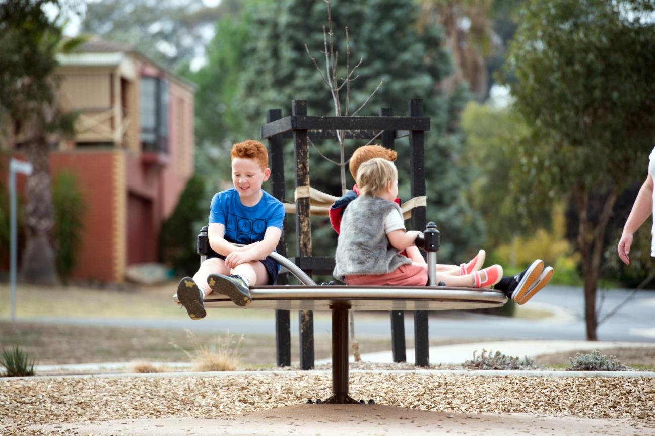 Kids on Equipment at Landale Play Space