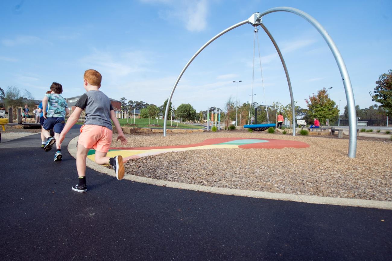 Kids Running at Strathfieldsaye Play Space