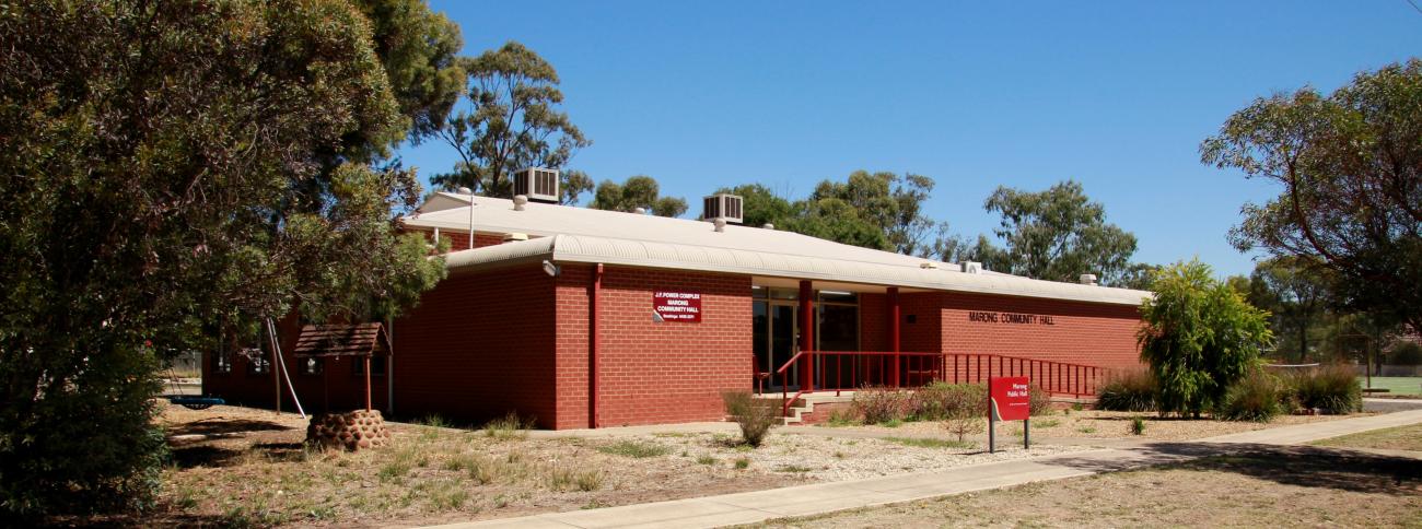 The Marong Community Hall, located on 36 Torrens St, Marong