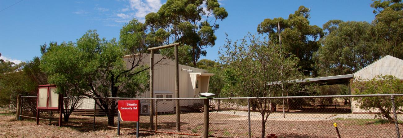 A former primary school, the Sebastian Community Hall is a small collection of buildings servicing community events and activities in Sebastian.