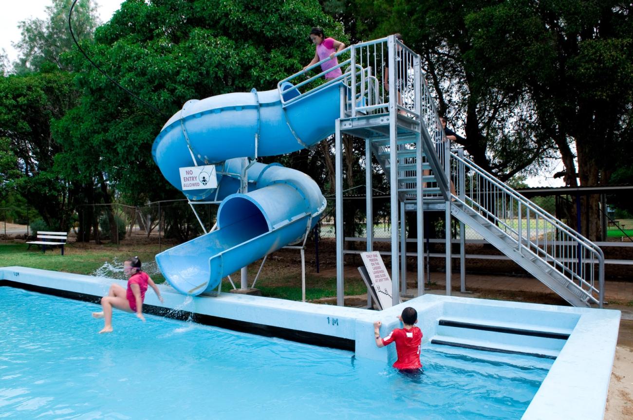 Waterslide at Elmore Swimming Pool