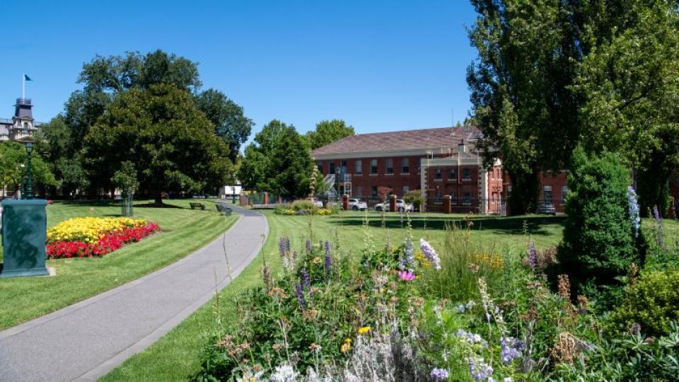 Path and building at Civic Gardens