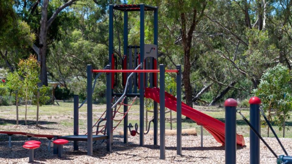 Play equipment at Clydebank Court playspace
