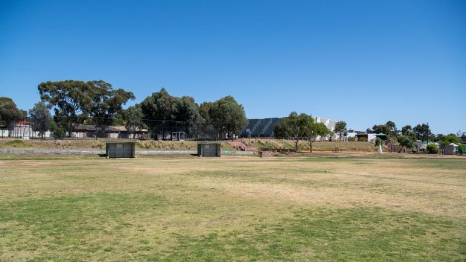 Shelters and oval at Crusoe College Oval