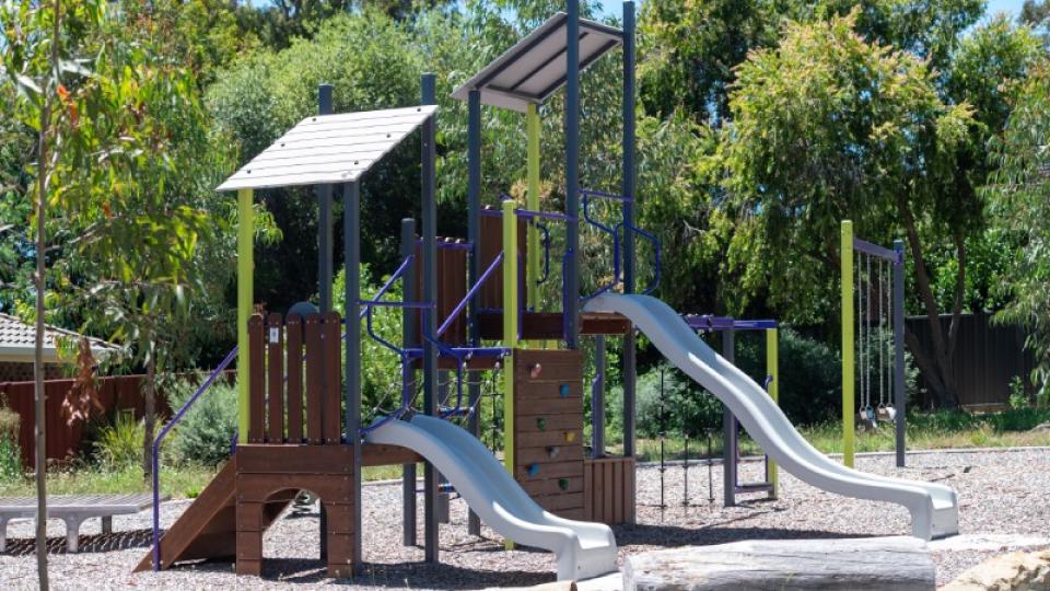Play equipment at Herbert Avenue playspace
