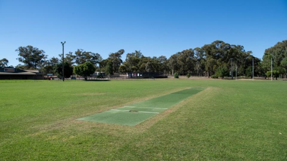 Cricket pitch and oval at Malone Park Recreation Reserve