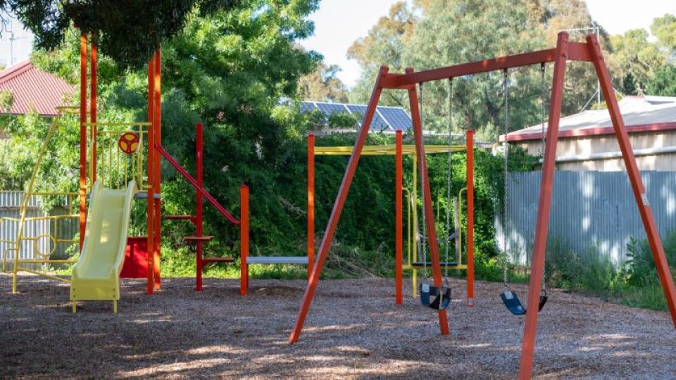 Play equipment at Menzies Court playspace