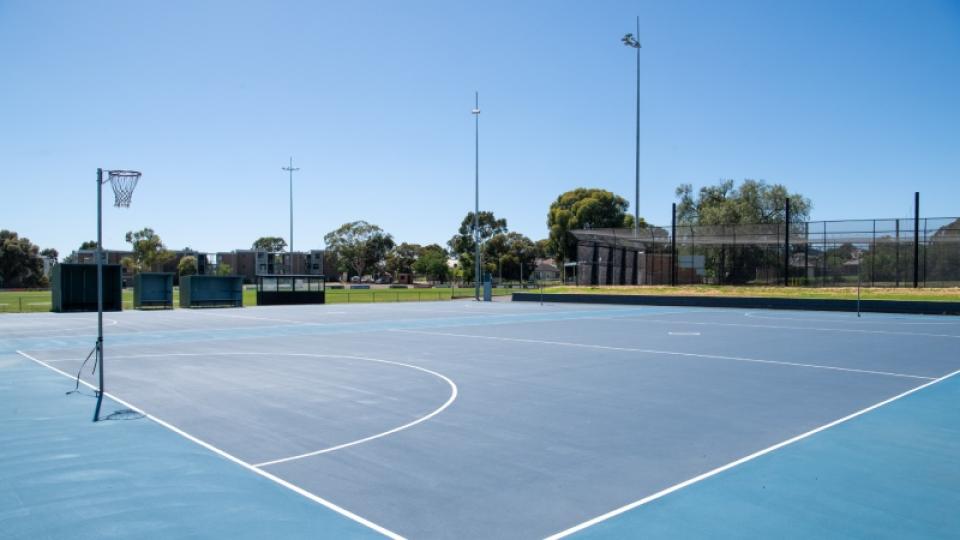 Netball court at North Bendigo Oval