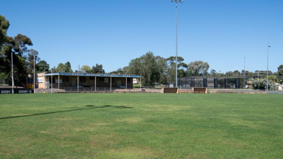 Building and cricket nets at North Bendigo Oval