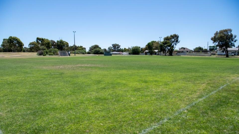 Soccer pitch at Truscott Recreation Reserve