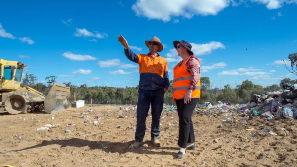 Councillor Andrea Metcalf at Eaglehawk landfill