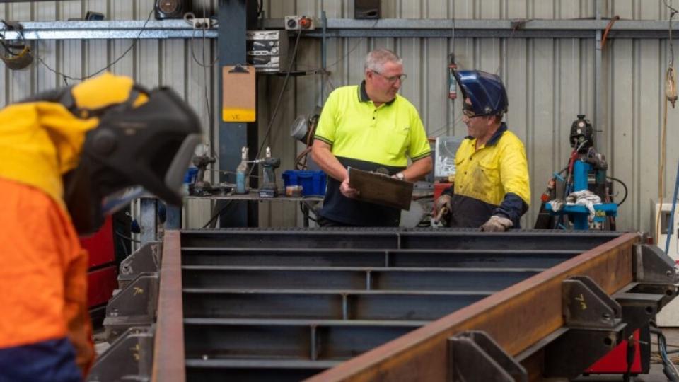 Employees working at the Australian Turntable Company