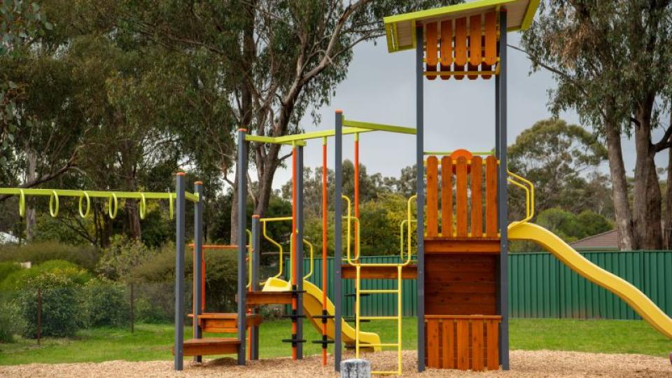 Play equipment at Peake Court Playspace