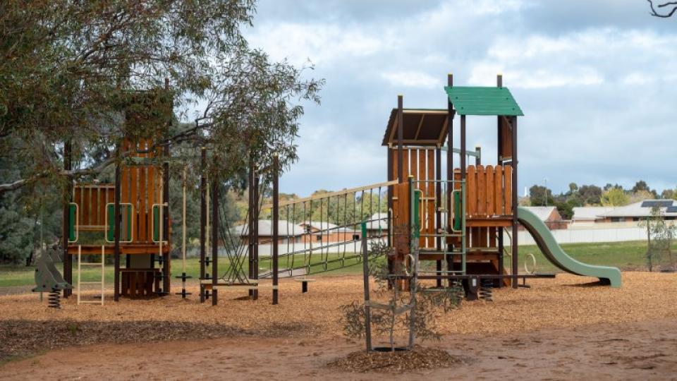 Play equipment at Prouses Road Playspace