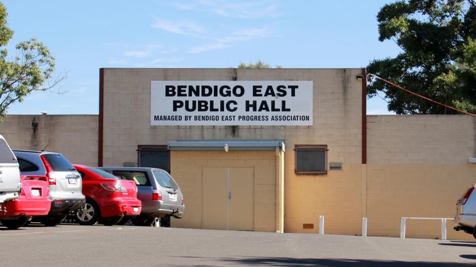 The East Bendigo Progress Hall, located next door to the Bendigo East Pool.