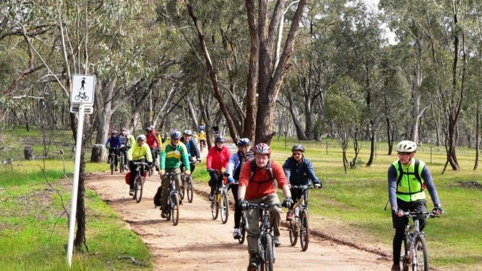Group of Cyclists on O'Keef Rail Trail