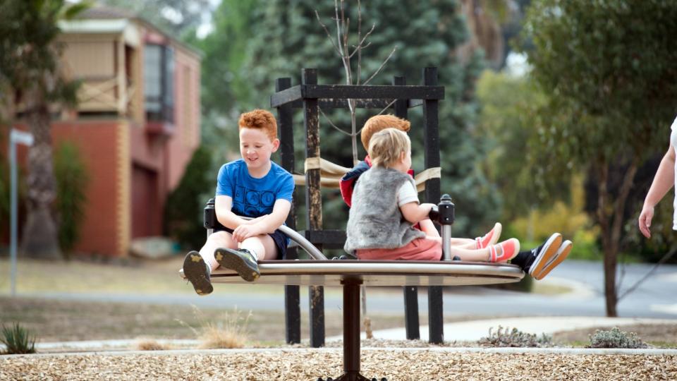 Kids on Equipment at Landale Play Space