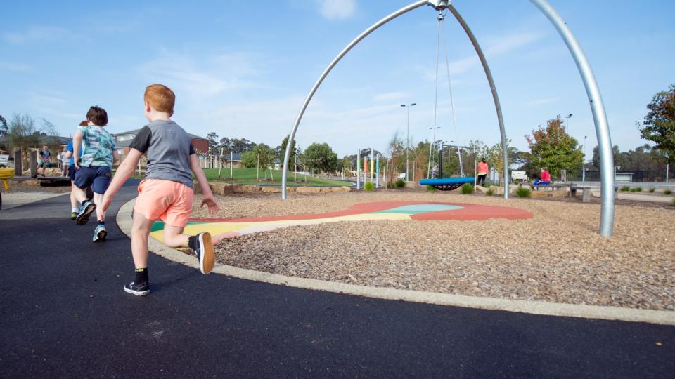 Kids Running at Strathfieldsaye Play Space