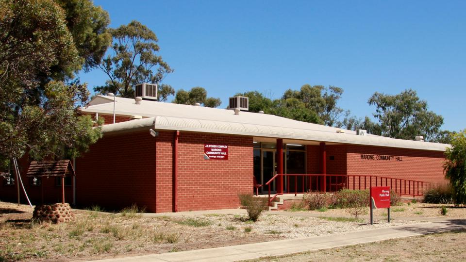 The Marong Community Hall, located on 36 Torrens St, Marong
